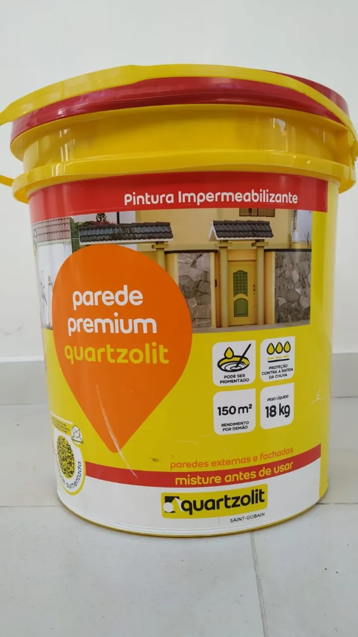 Tinta Impermeabilizante 5 em 1 Parede Premium Quartzolit 18Kg