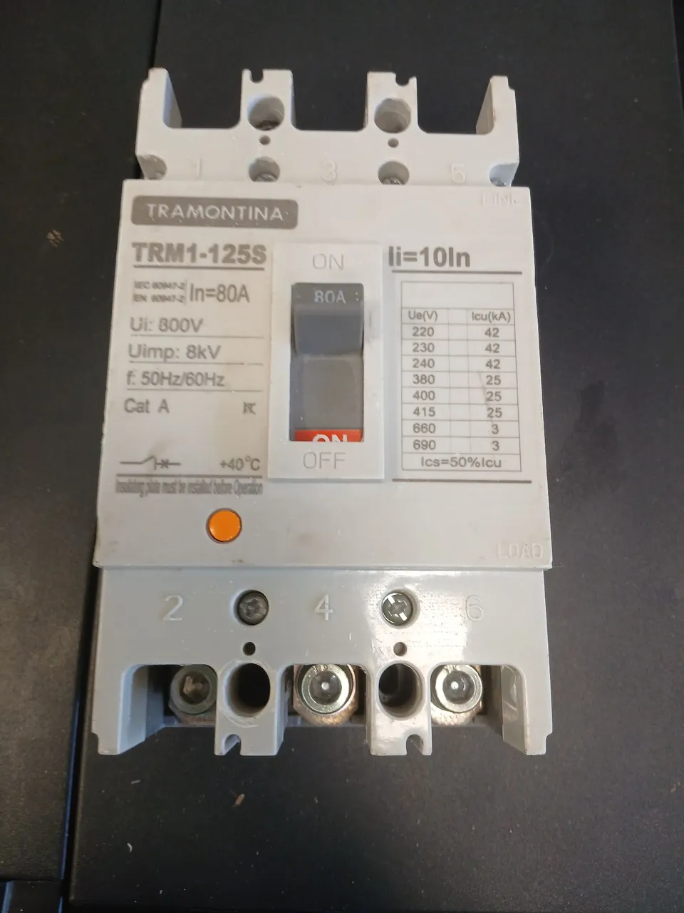 Disjuntor Termomagnético Tramontina TRM1-125S 80A