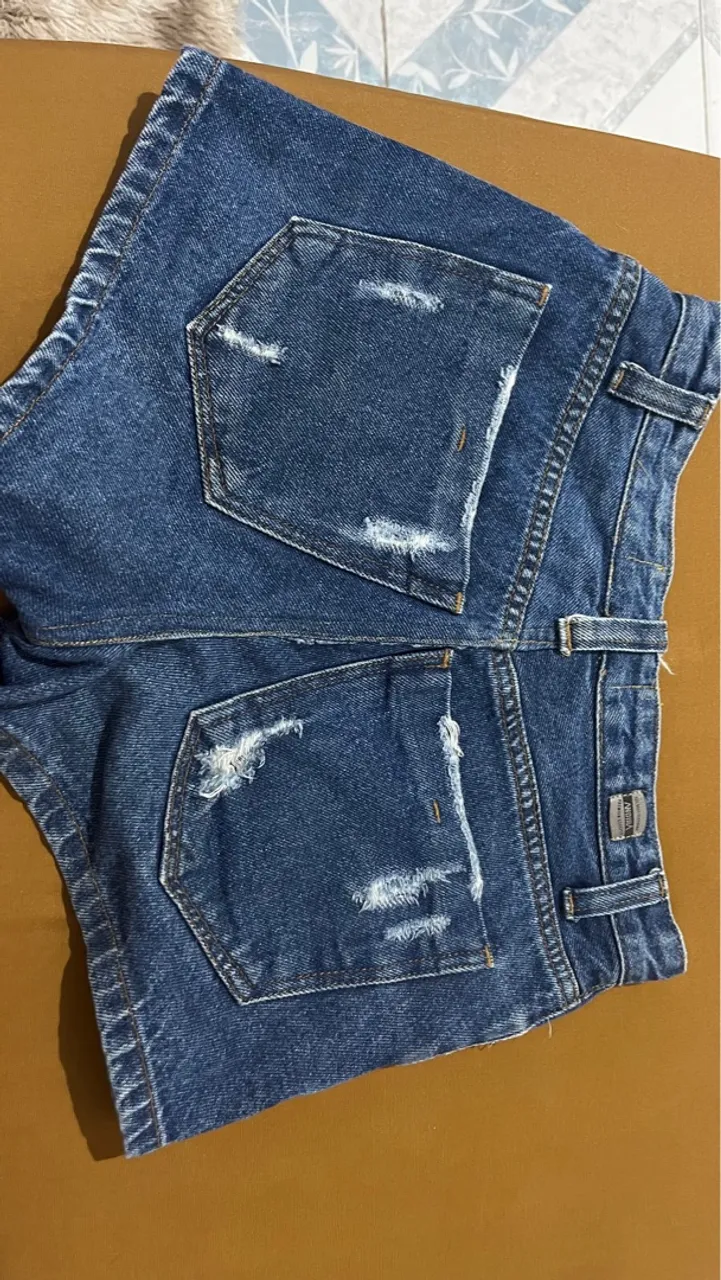 Shorts Jeans Destroyed Feminino