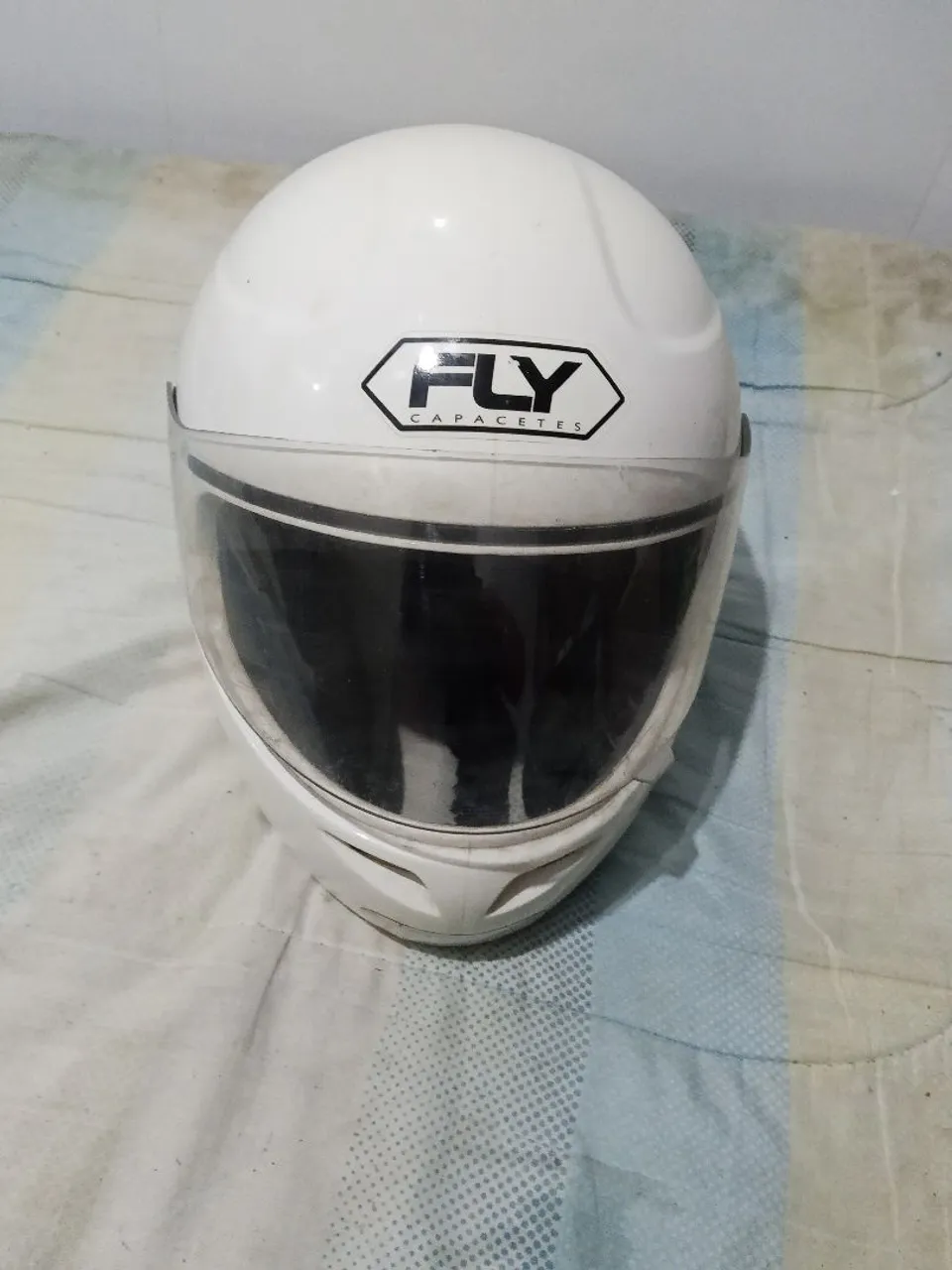 Capacete FLY Branco com Visor (56)