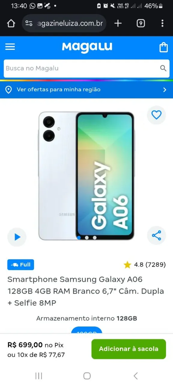 Samsung galaxy a06 (seminovo)