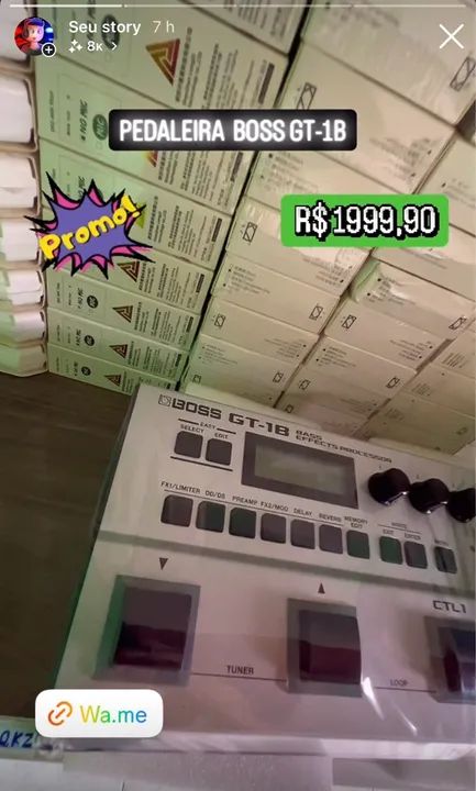 Pedaleira Boss GT-1B - Nova