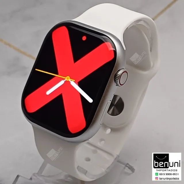 Relógio Inteligente W29 Pro Silver + pulseira extra, armazena música, conecta fone  - Foto 4