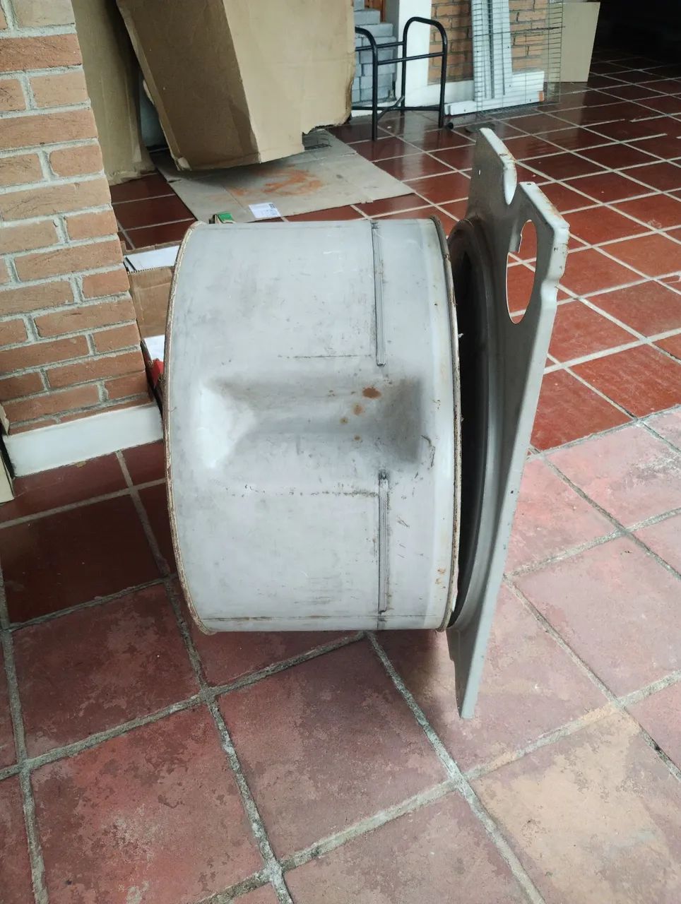 Tambor de máquina antiga ferro para fazer churrasqueira ou artesanato  - Foto 4