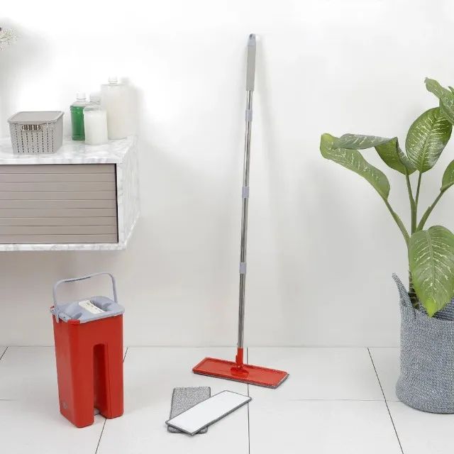 Conjunto MOP para Limpeza Cinza/Vermelho - Fun Clean (NOVO) caixa  - Foto 4