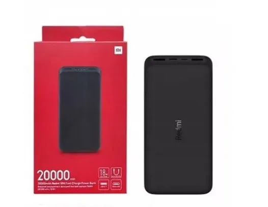 Carregador Portátil Xiaomi Redmi 20000mAh - Novo!