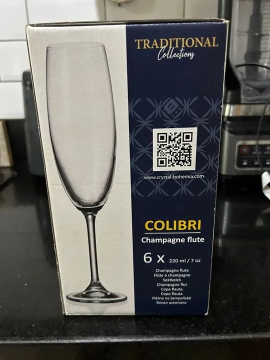 Jogo de Taças de Champanhe Colibri Bohemia - 6 peças - Foto 2