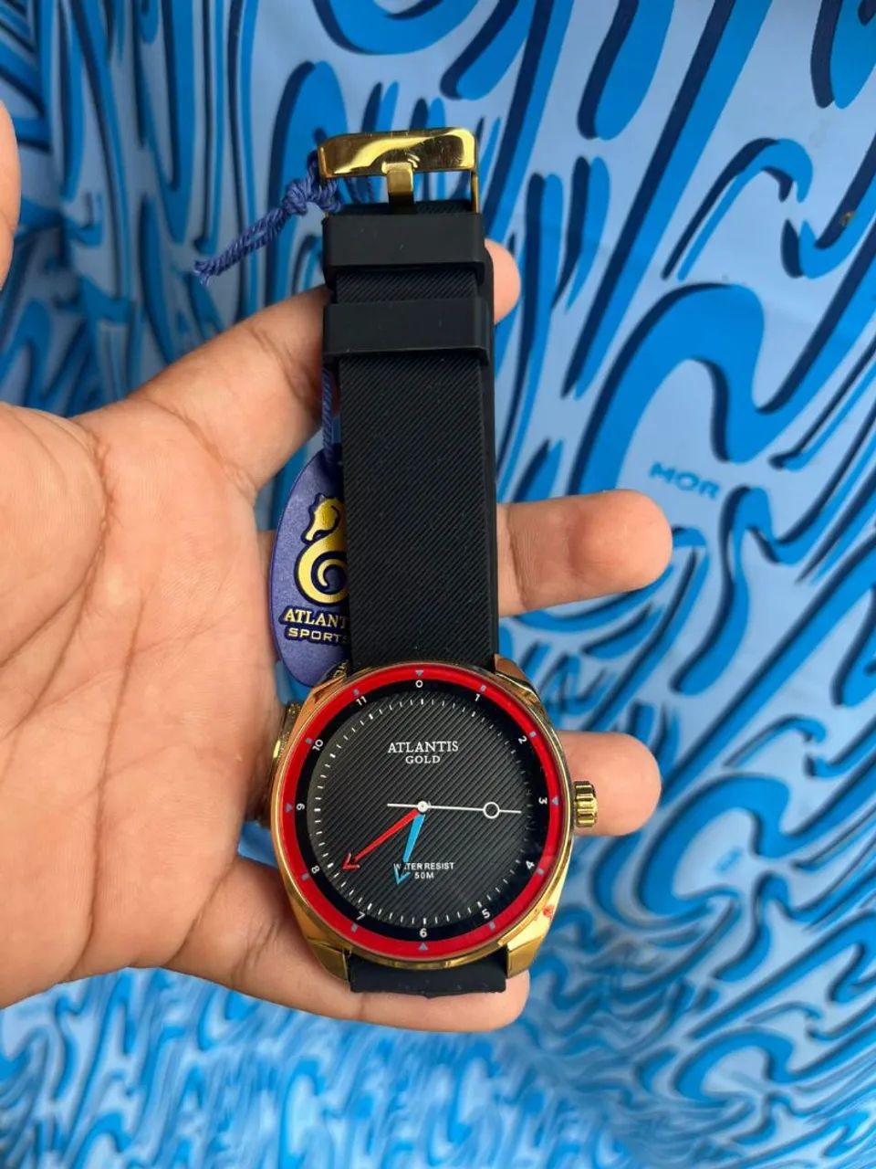 Relógio atlantis pulseira de borracha 