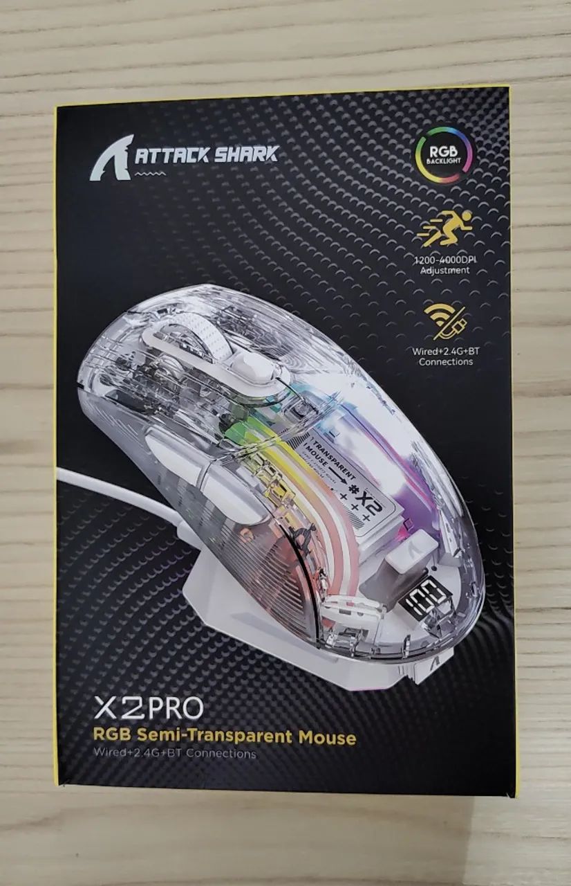 Mouse Attack Shark X2 PRO Preto - NOVO - Foto 6