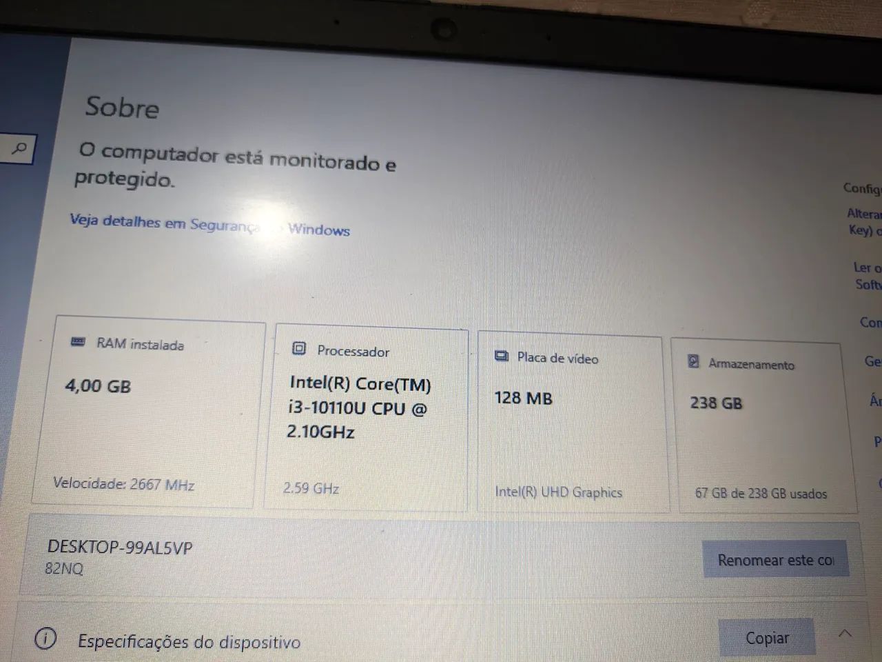 Notebook Lenovo Core i3 10° - Foto 3