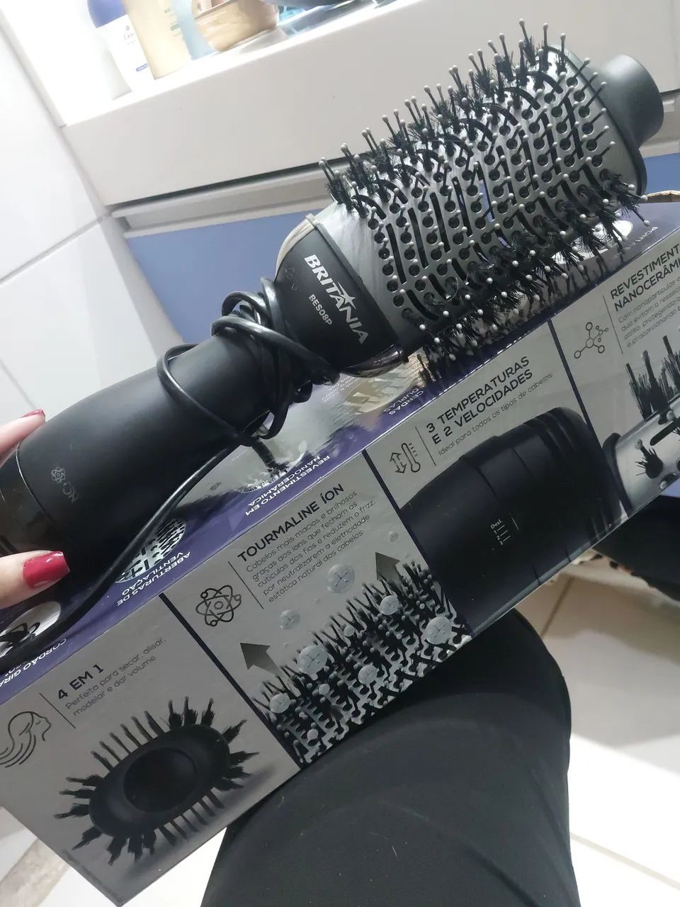 Escova Secadora Britânia Tourmaline Íon RES08P - Foto 2