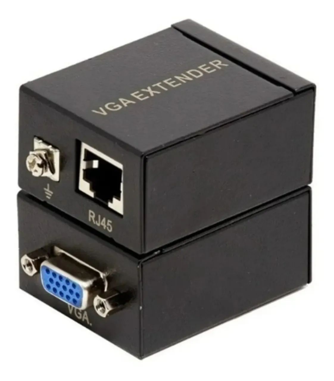 Extensor Conversor Vga Via Cabo Rede Rj45 Cat5e/6 Até 60m