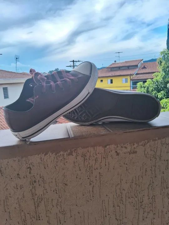 Converse All Star Couro vinho - Foto 4