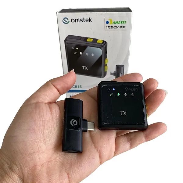 Microfone Lapela Sem Fio Para Android Tipo C Profissional - Onistek  - Foto 2