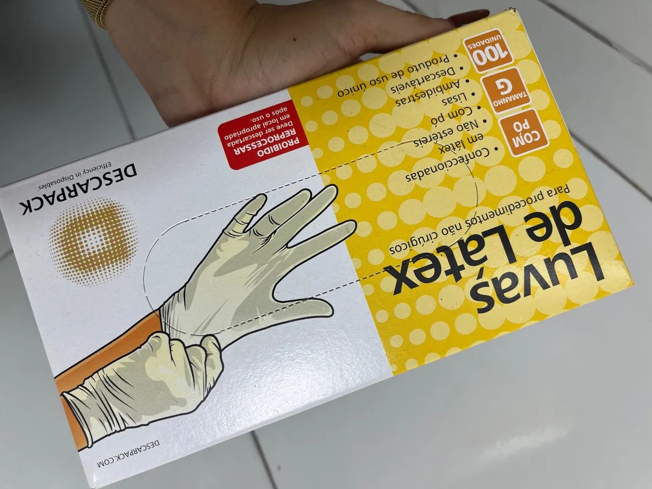 Luvas de Látex - 100 unidades - G - Foto 4