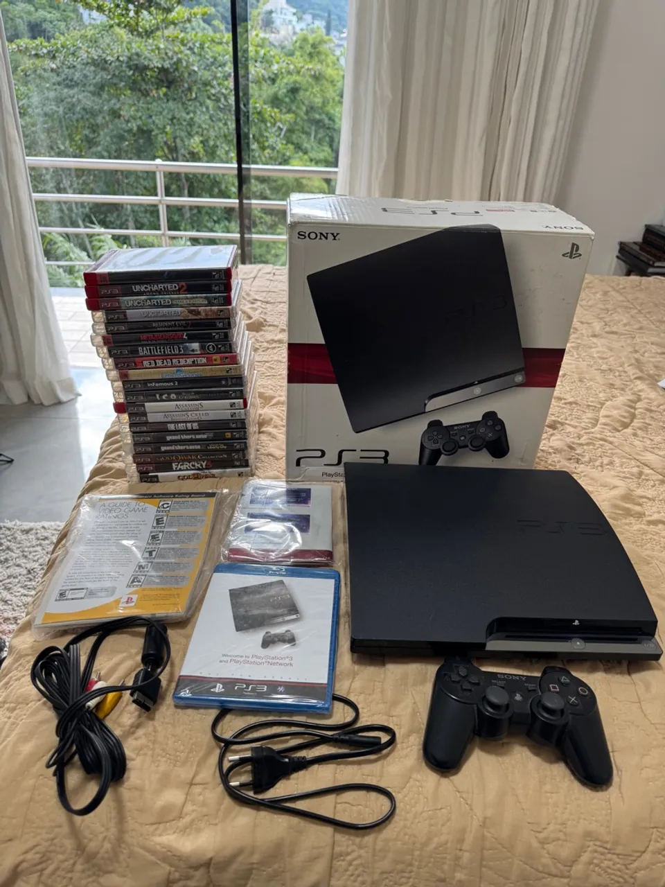 Playstation 3 PS3 slim Completo com 19 Jogos