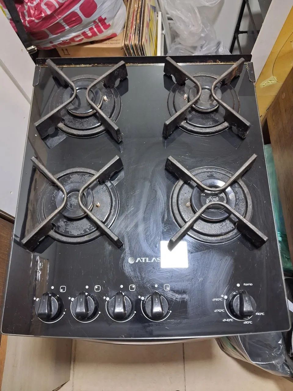 Fogão 4 bocas Atlas Agile Glass