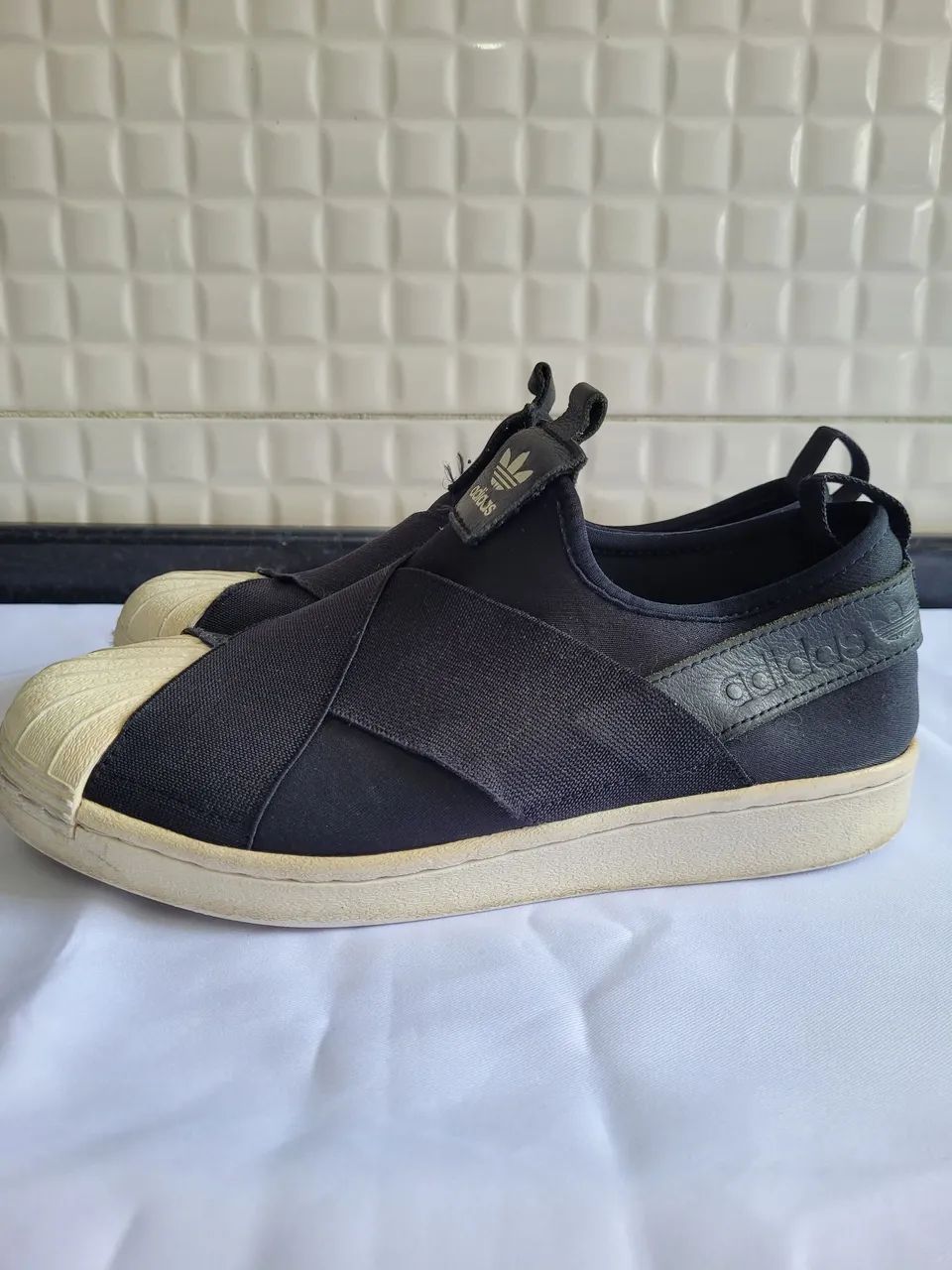 Preto Adidas Feminino Tenis Adidas Star Slip On Top Adidas