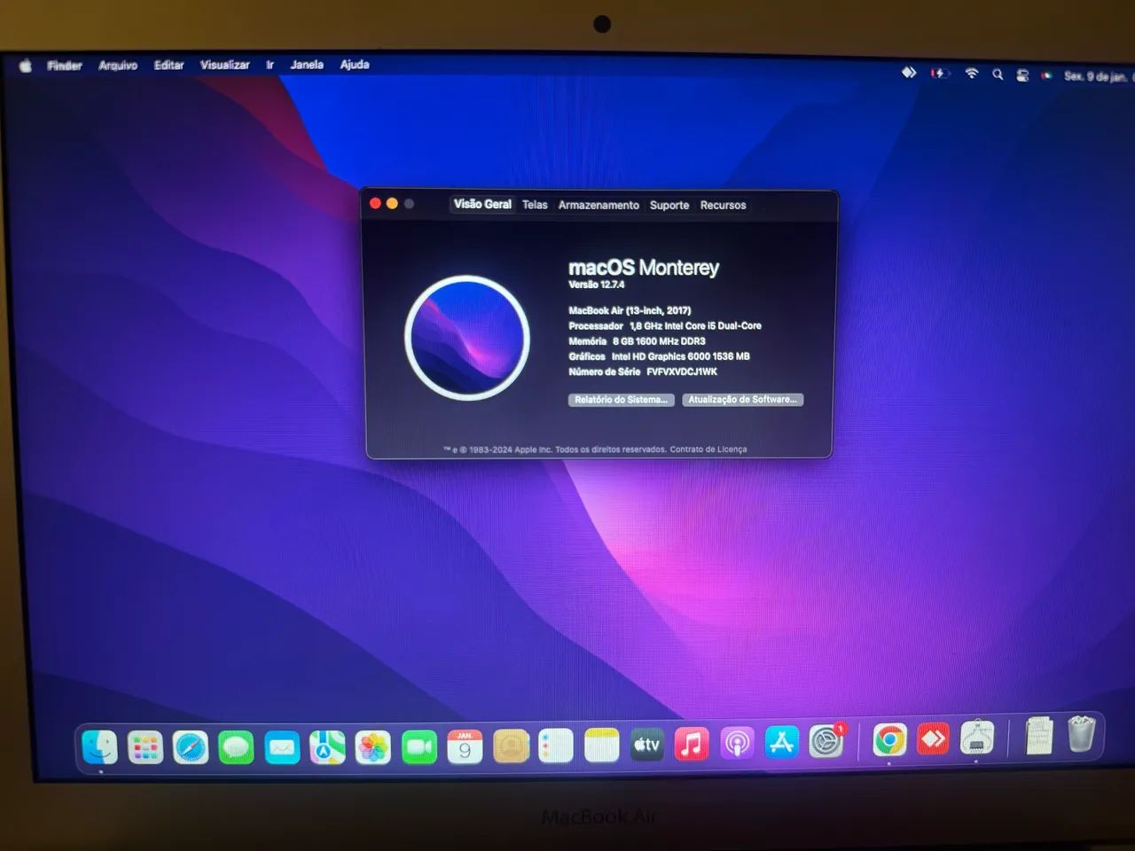 Macbook Air 13 2017 - Core i5, 8GB Ram e 128SSD - Muito Novo