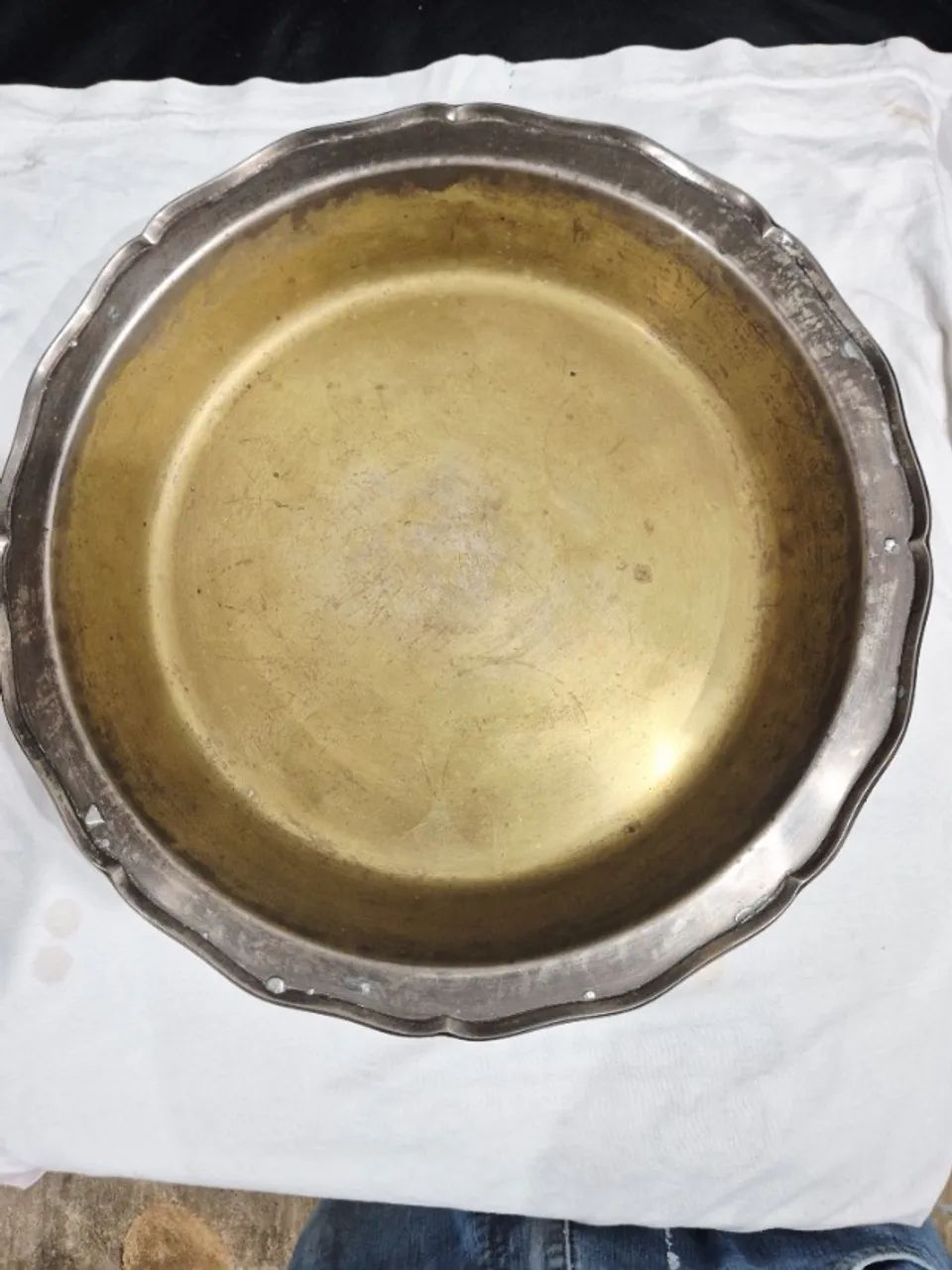 Salva Bandeja Grande 40cm Casa Das Festas Prateada Vintage - Foto 4