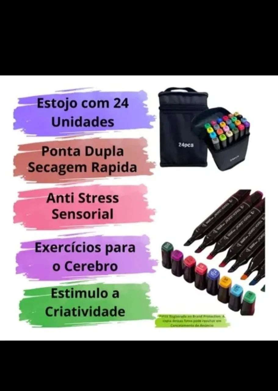 Kit canetinhas 24 cores + livro Colorir 