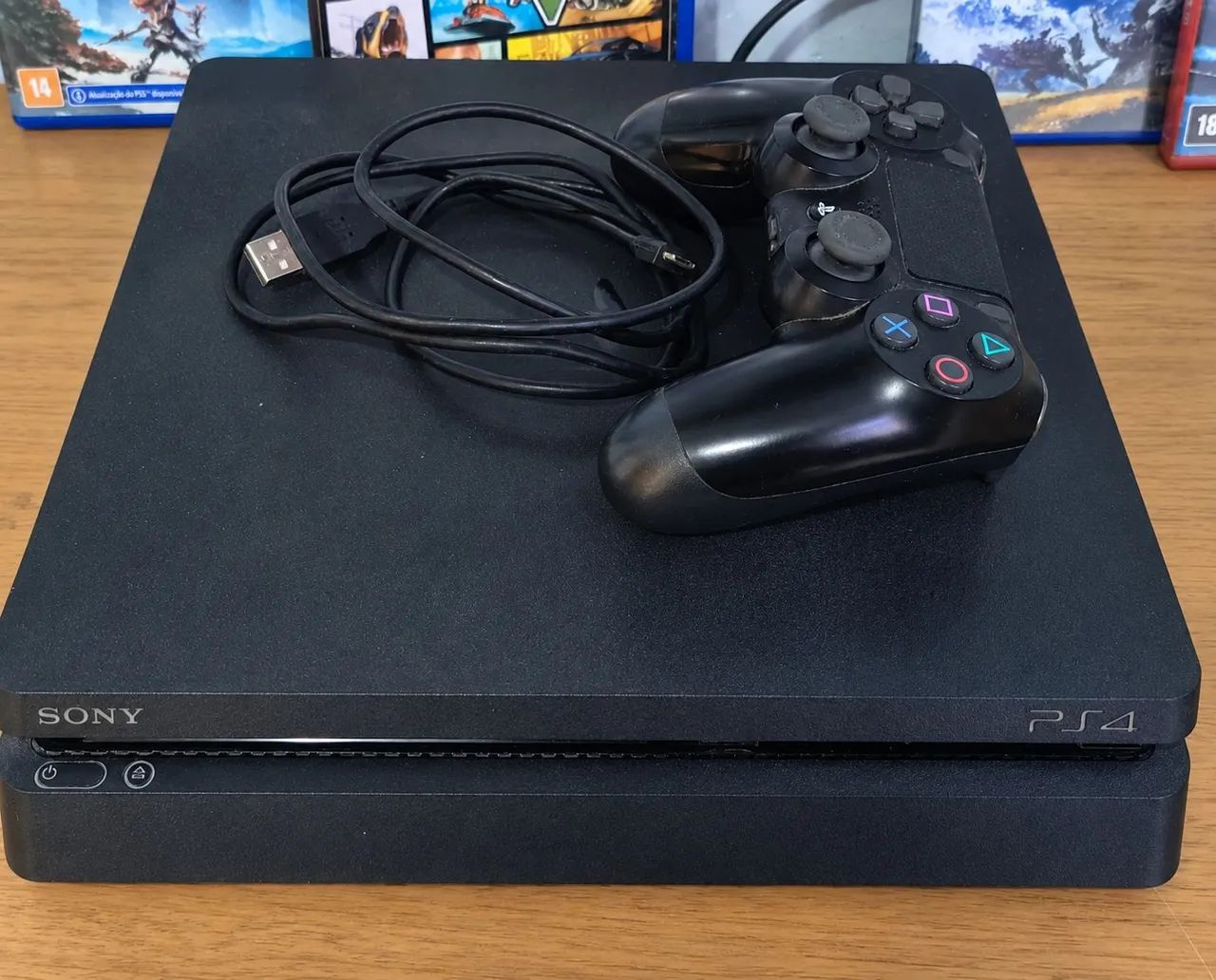 Playstation 4 slim + 04 jogos  - Foto 2