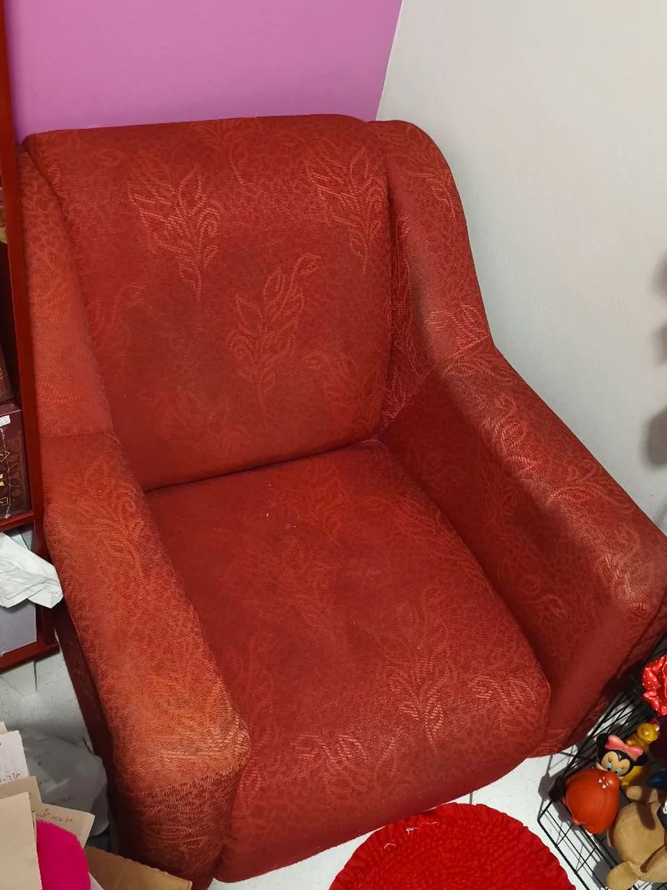Sofá estofado Vermelho 