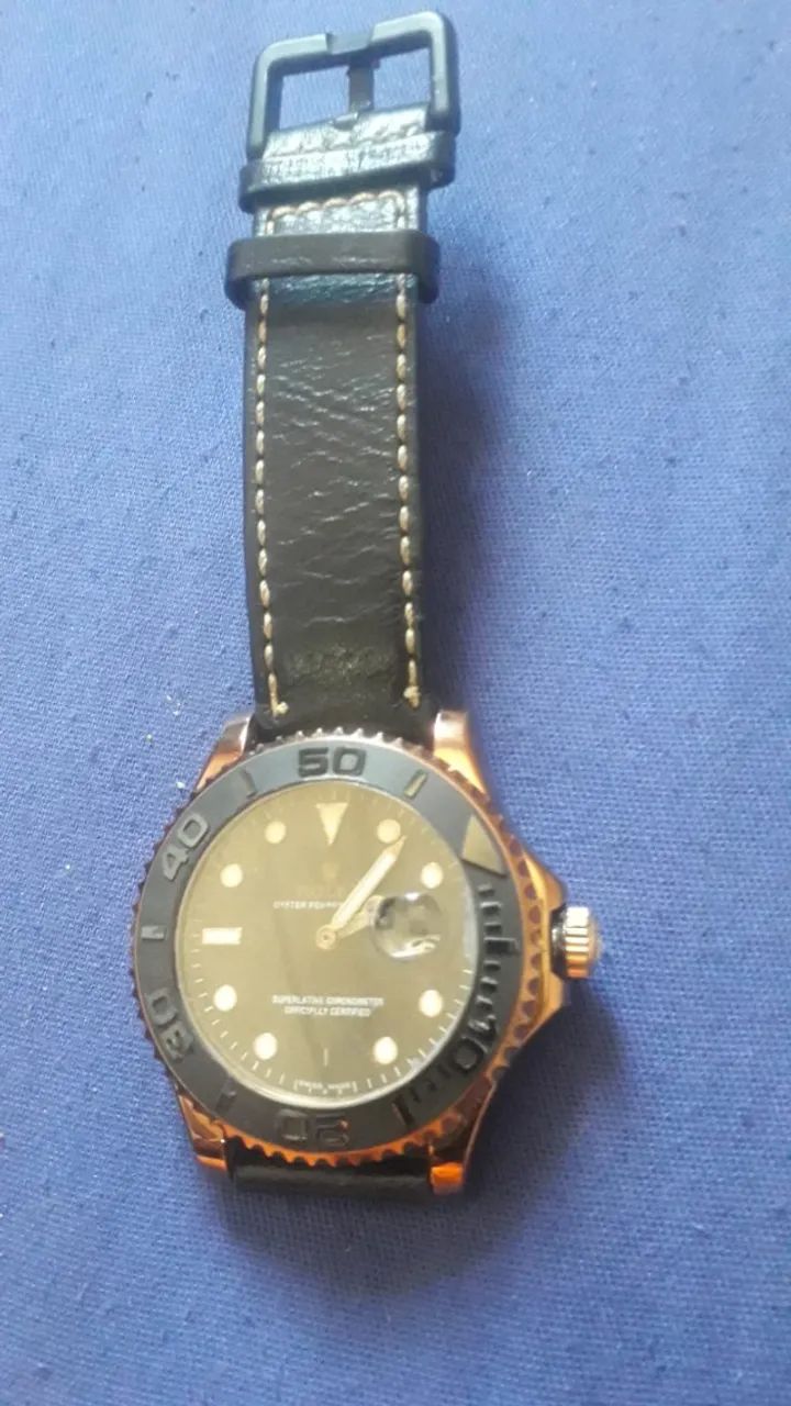 Rolex chainon pulseira de couro