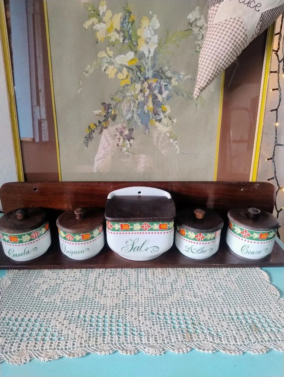 Conjunto porta temperos Schmidt antigo 