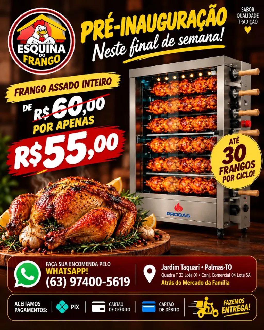 Frango assado sob encomenda no Jardim Taquari | Esquina do Frango - Foto 2