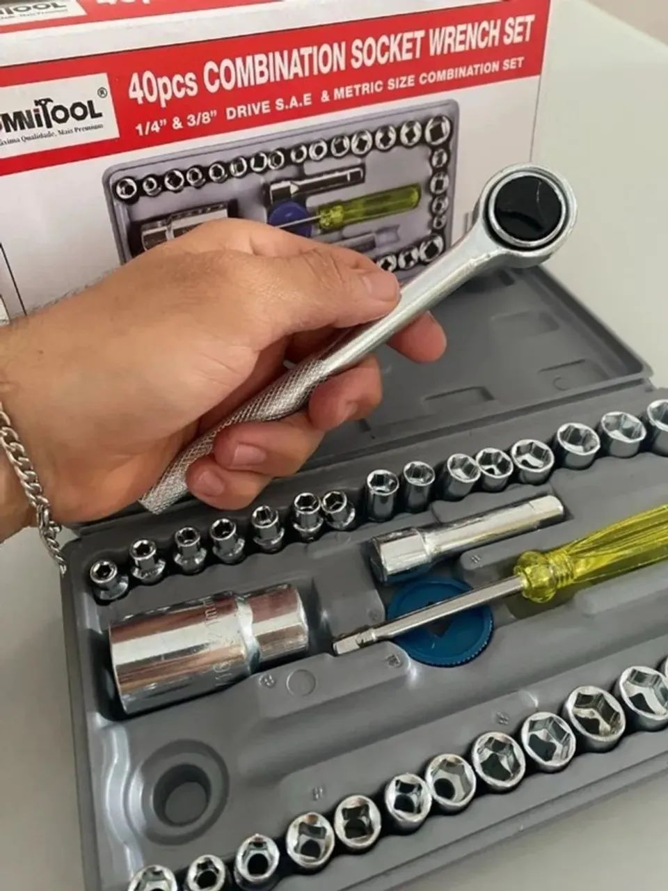 Kit Soquetes com Chave Catraca