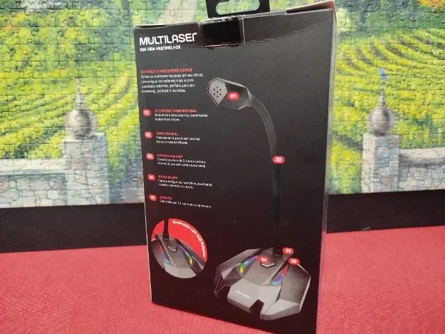 Microfone Gamer Usb Com Led Multilaser - Ph363 - Novo. Troco p/ Caixa de Som Bluetooth - Foto 2