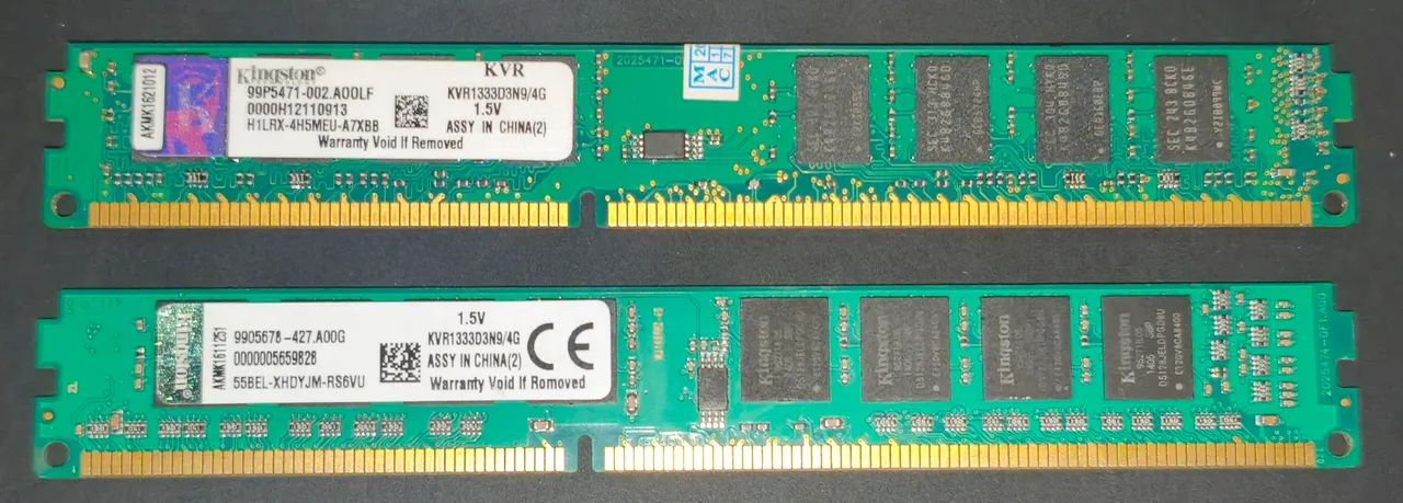 2x Memória RAM Kingston 4GB DDR3