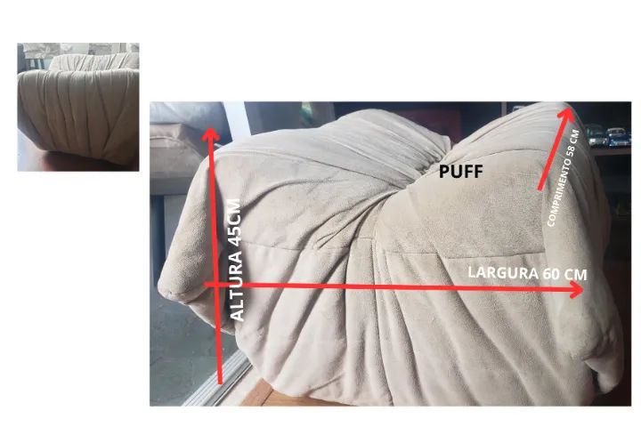 Sofá modular com chaise e puff - estrutura reforçada - Foto 4