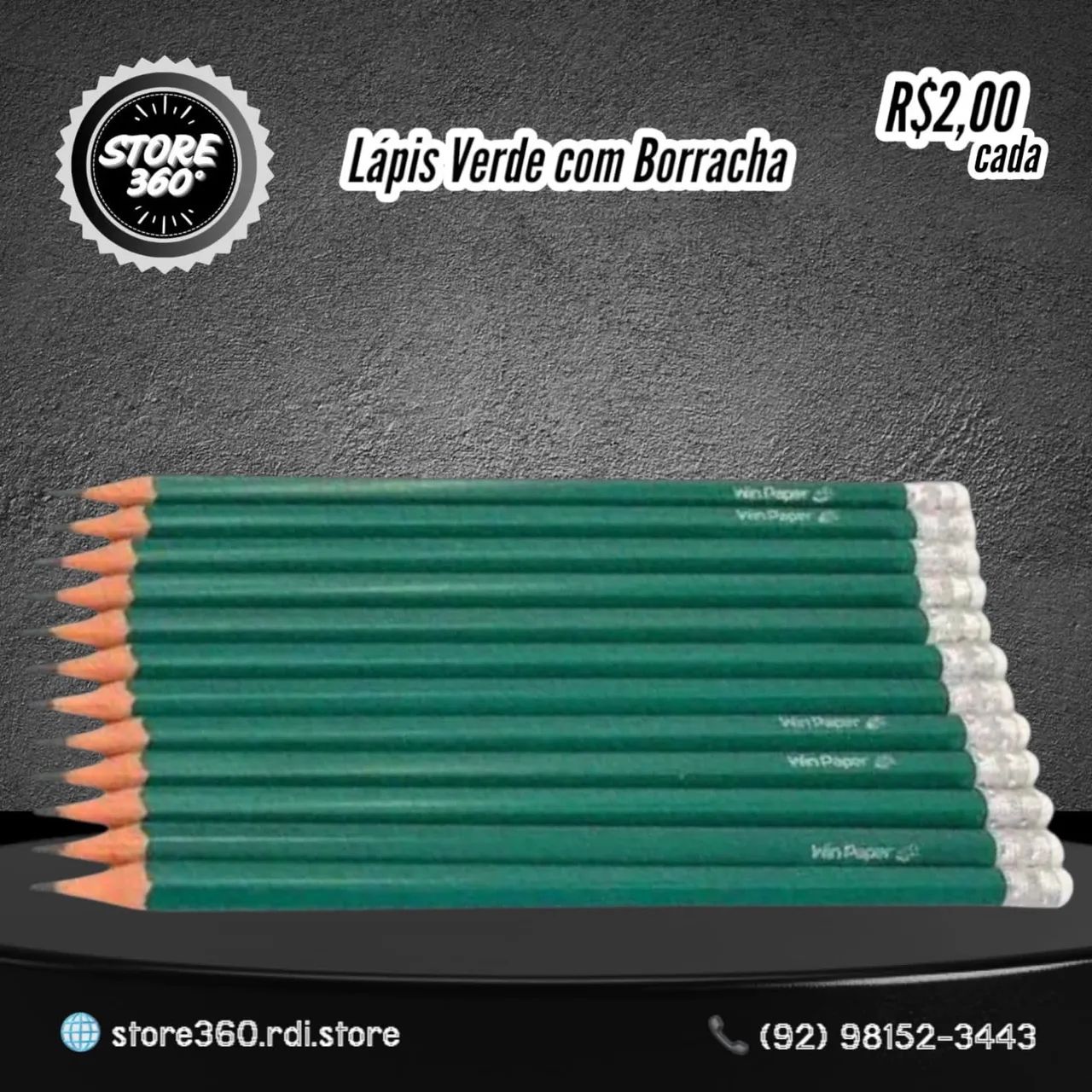 Lápis Verde com Borracha