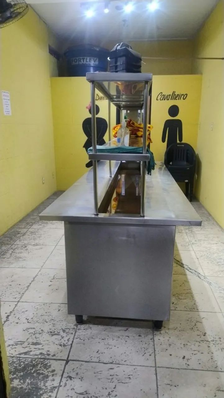 Buffet inox completo com todas as cubas 