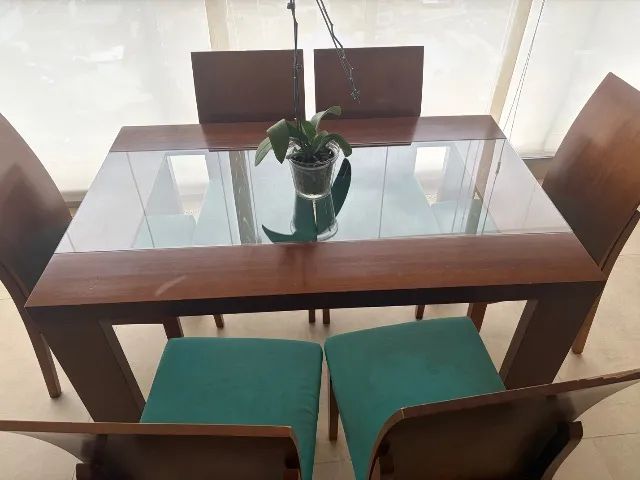 Mesa de Jantar com 6 cadeiras 1,40m/90cm - Foto 3