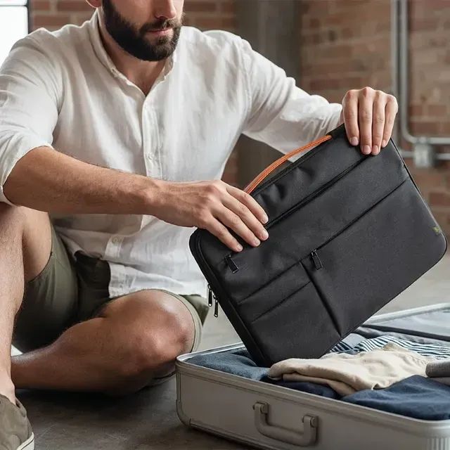Case para Notebook 15.6" Anti-Impacto com Bolsos e Alça Preta | Get - Foto 4