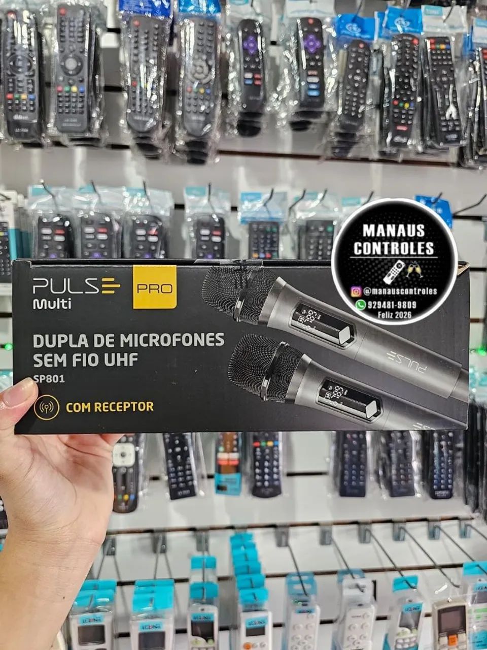 Kit 2 Microfones Pulse Pro Sem Fio + Receptor Sp801