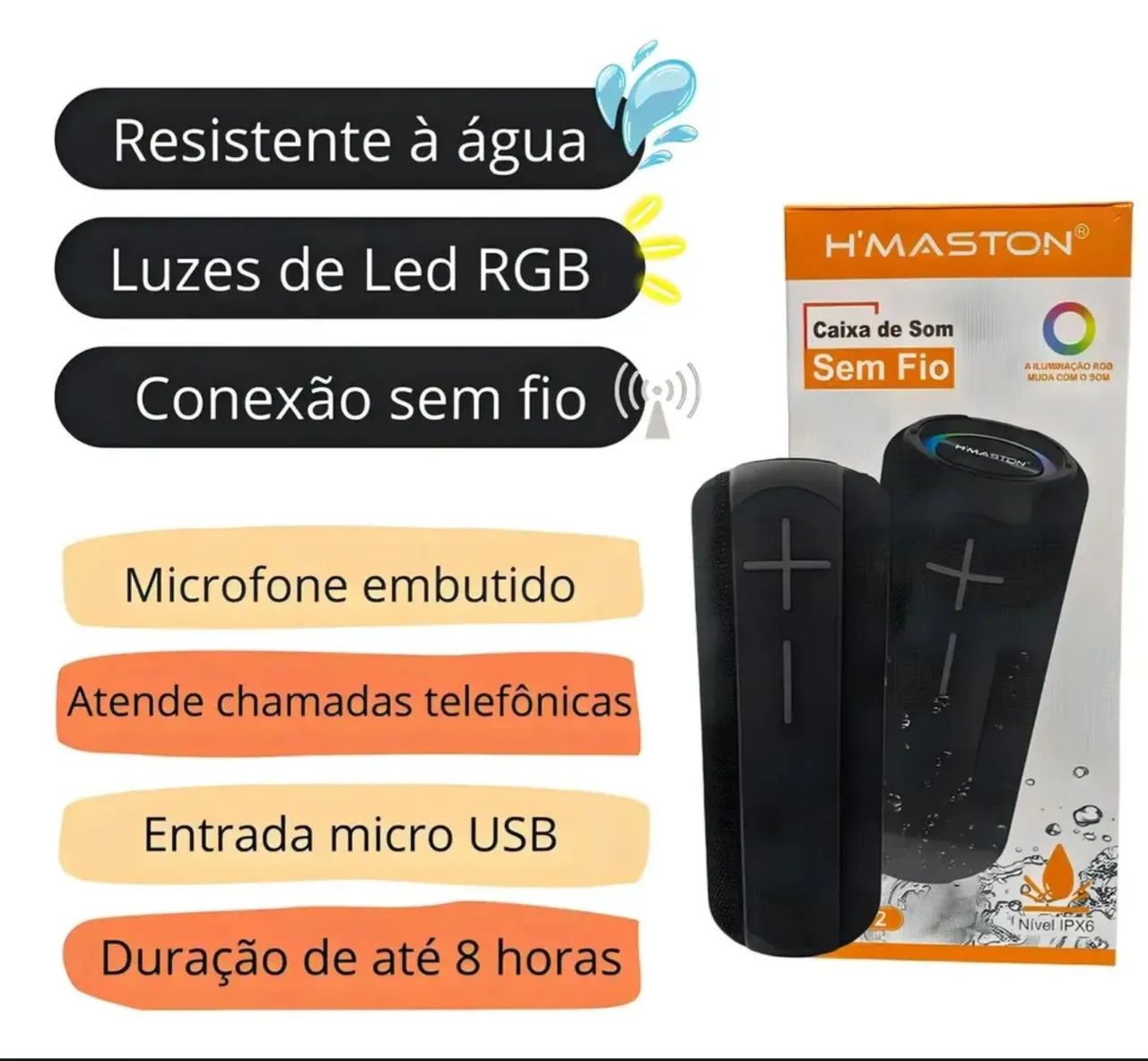 Caixa de Som Bluetooth H?MASTON TN02 TWS - Foto 2