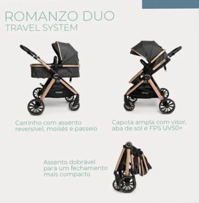 Carrinho de bebê travel system romanzo duo!