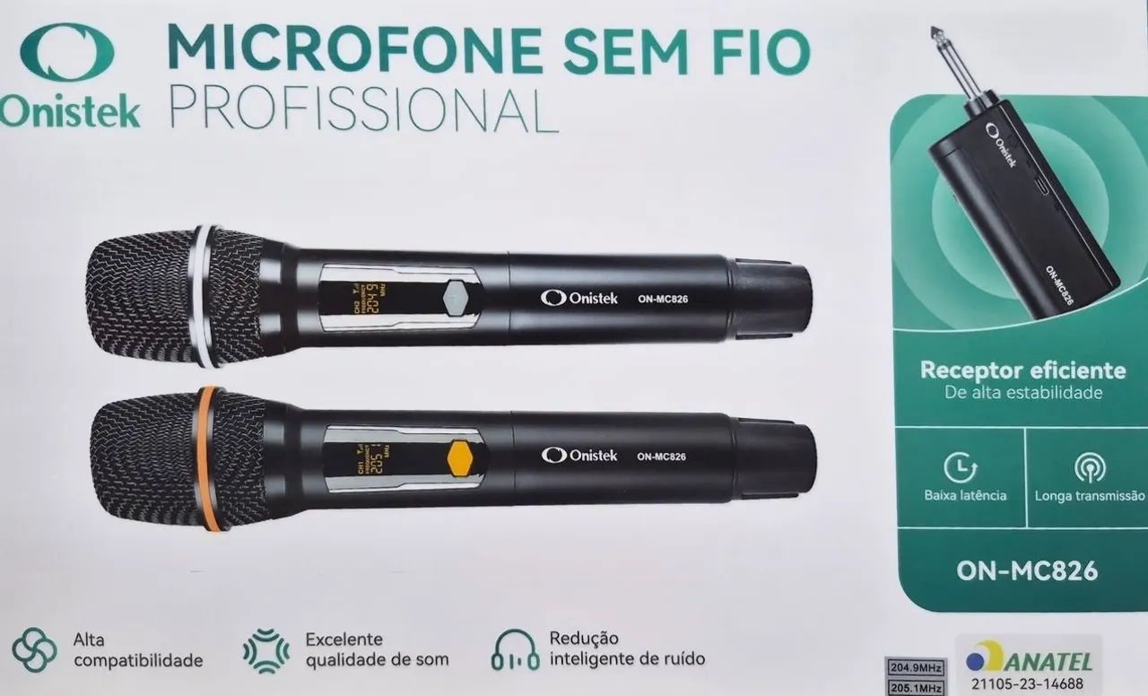 KIT 2 MIC. S/ FIO RECARREGAVEL REF.: ON-MC820