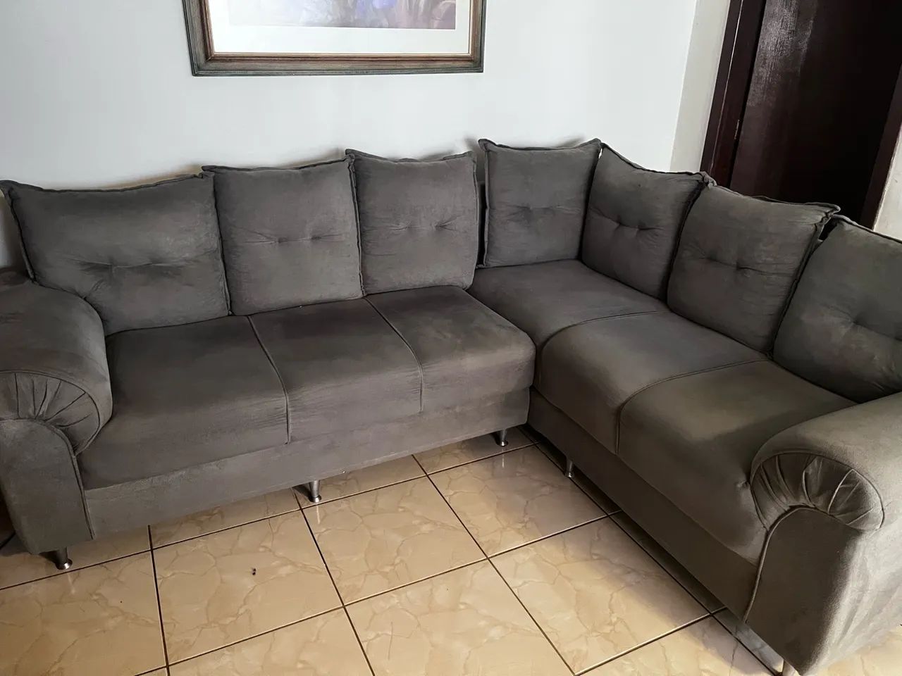 Vendo : Sofá de Canto com Puf. - Foto 5