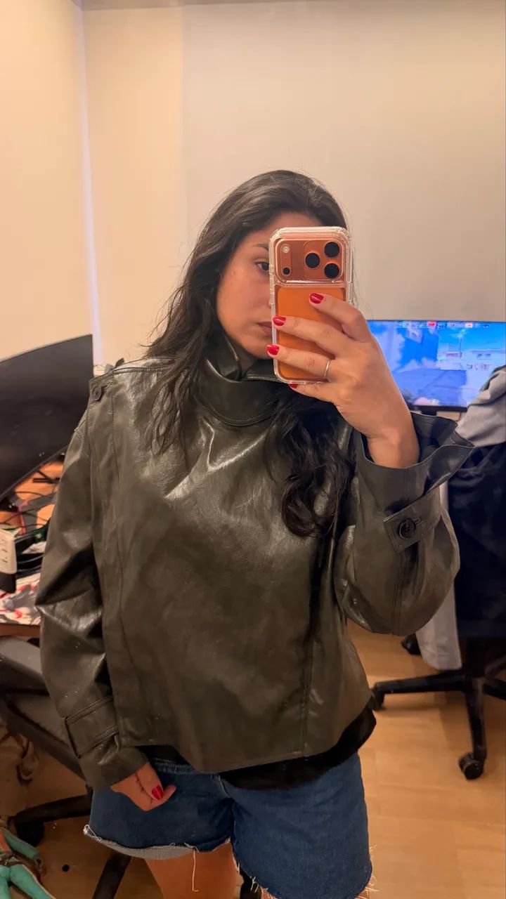 Jaqueta Zara couro Poliuretano