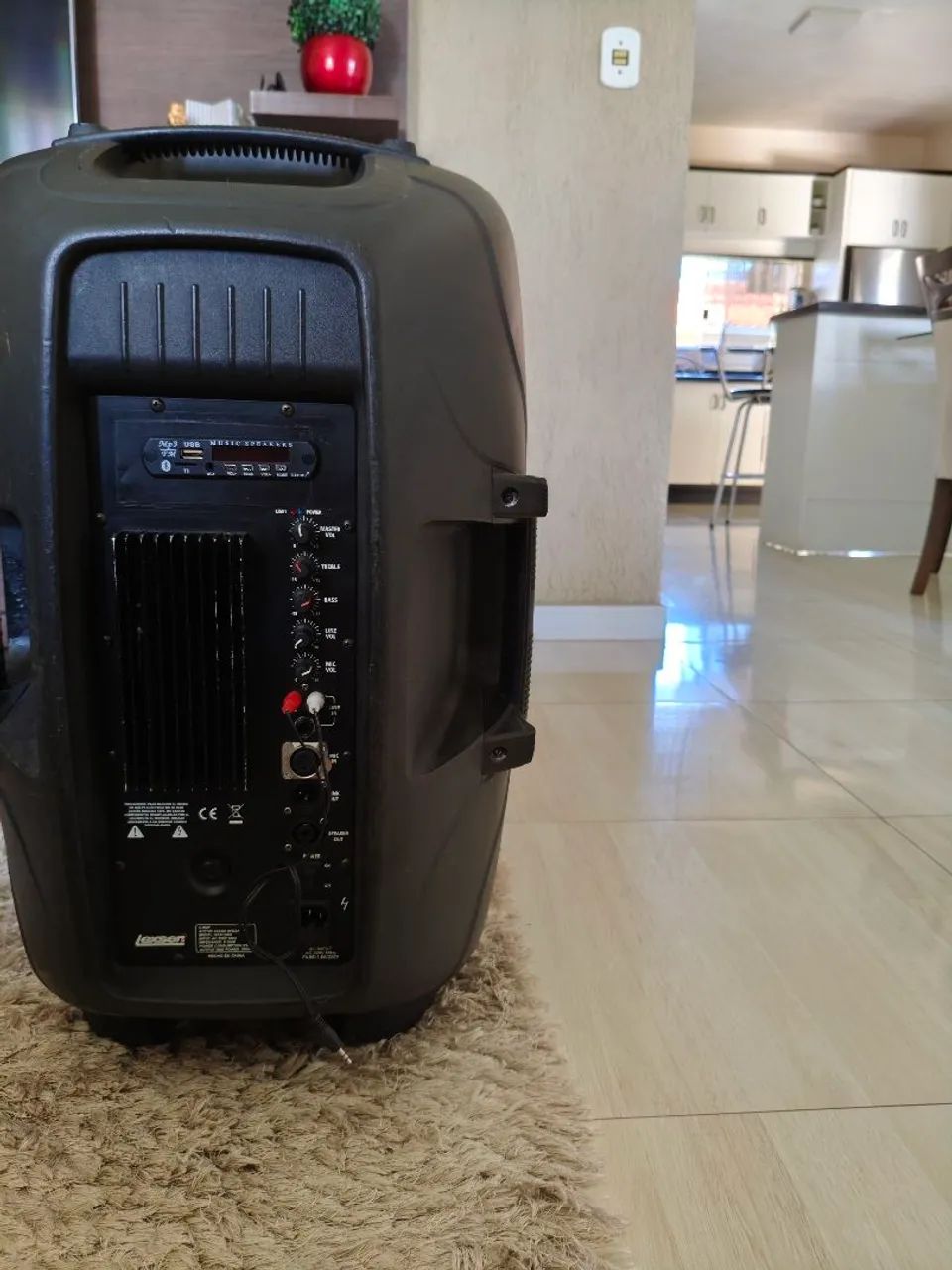 Caixa de som lexsen 15 polegadas+ microfone+ cabos - Foto 5