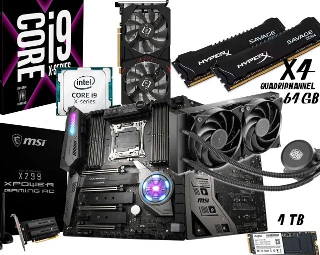 Kit PC Gamer / Workstation i9 7900X | 64GB RAM | RX 6600 8GB | MSI X299 XPOWER | SSD 1TB
