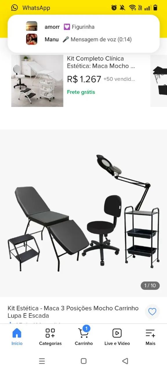 Kit maca, com luz de lupa