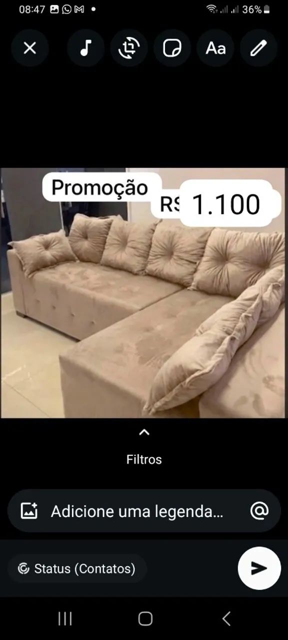 Promoção de sofá  até dia 20,de agosto 