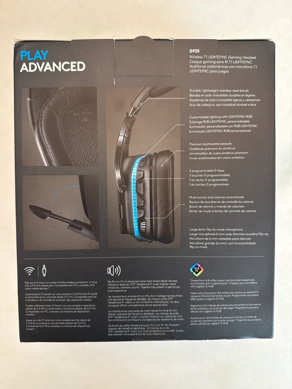 Fone de Ouvido Gamer Wireless Logitech G935 - Foto 2