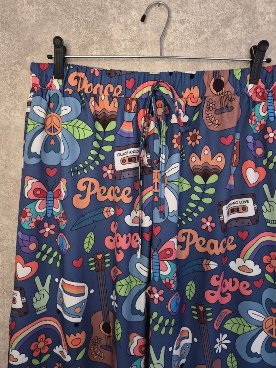 Calça Pantalona Azul Paz e Amor, G-GG - Foto 3